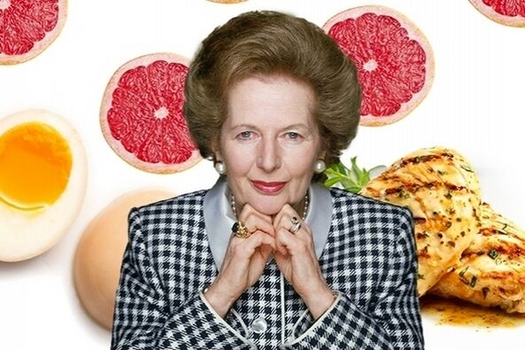 Margaret Thatcher and her diet food